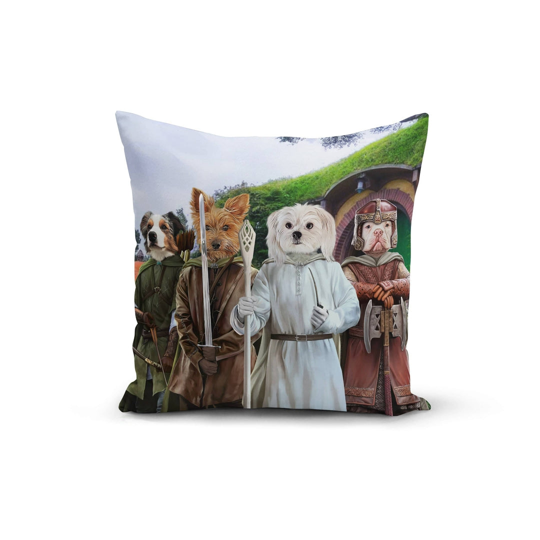 "Crown and Paw - Throw Pillow The Four Pawtectors - Custom Throw Pillow 14"" x 14"" / Background 2"