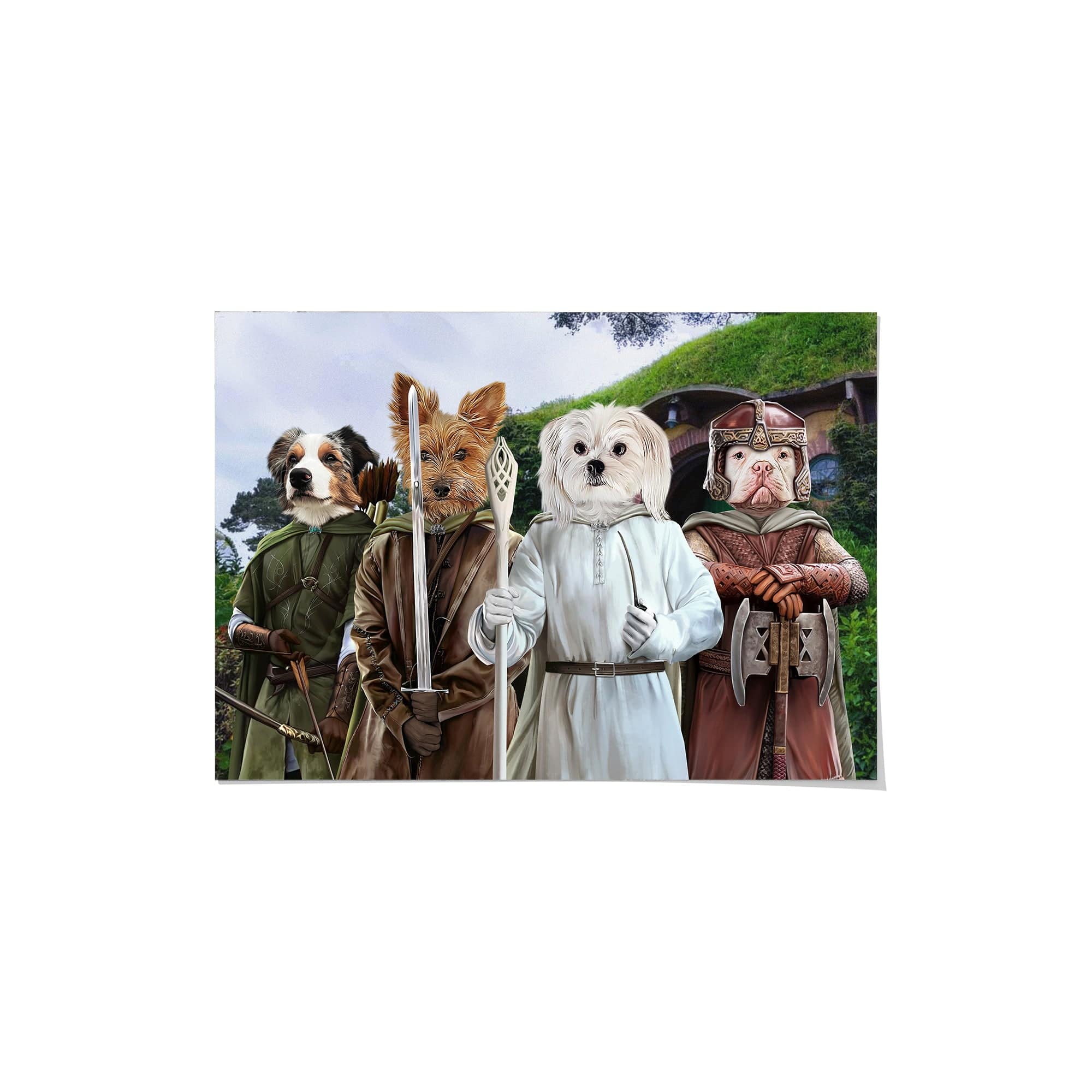 "Crown and Paw - Poster The Four Pawtectors - Custom Pet Poster 8.3"" x 11.7"" / Background 2"