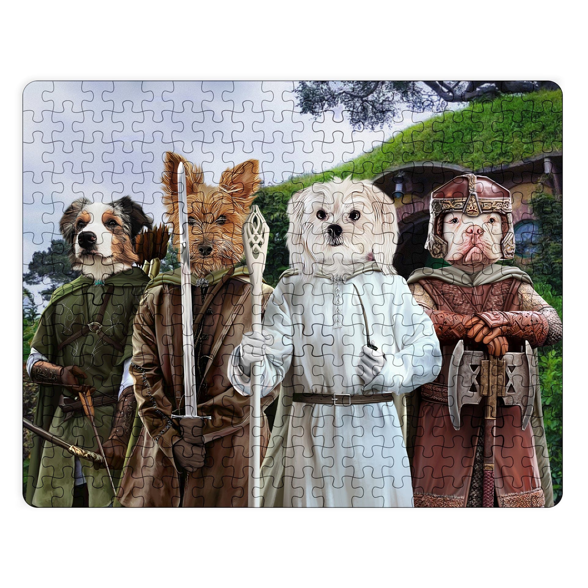 "Crown and Paw - Puzzle The Four Pawtectors - Custom Puzzle 11"" x 14"" / Background 2"