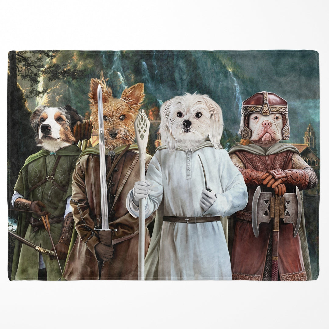 "Crown and Paw - Blanket The Four Pawtectors - Custom Pet Blanket 30"" x 40"" / Background 3"