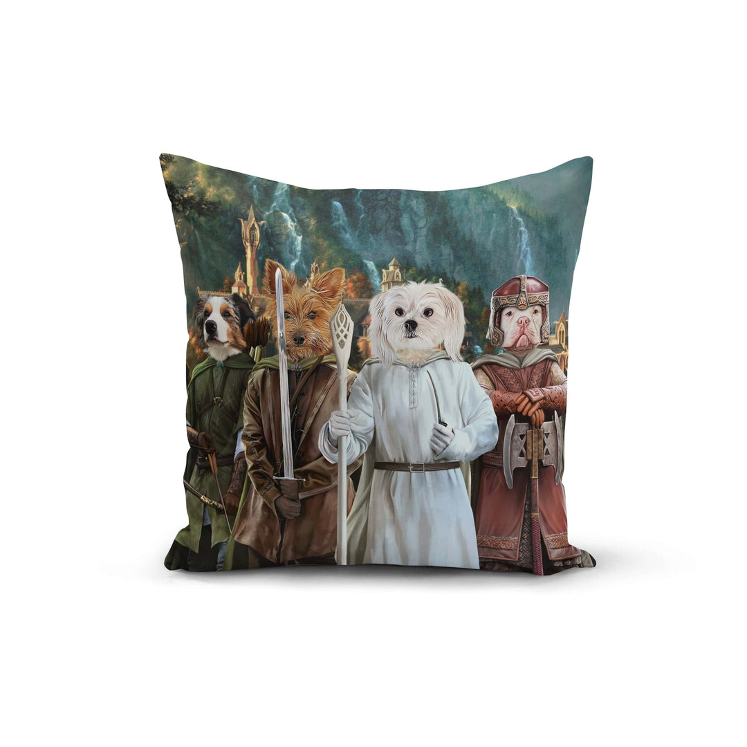 "Crown and Paw - Throw Pillow The Four Pawtectors - Custom Throw Pillow 14"" x 14"" / Background 3"