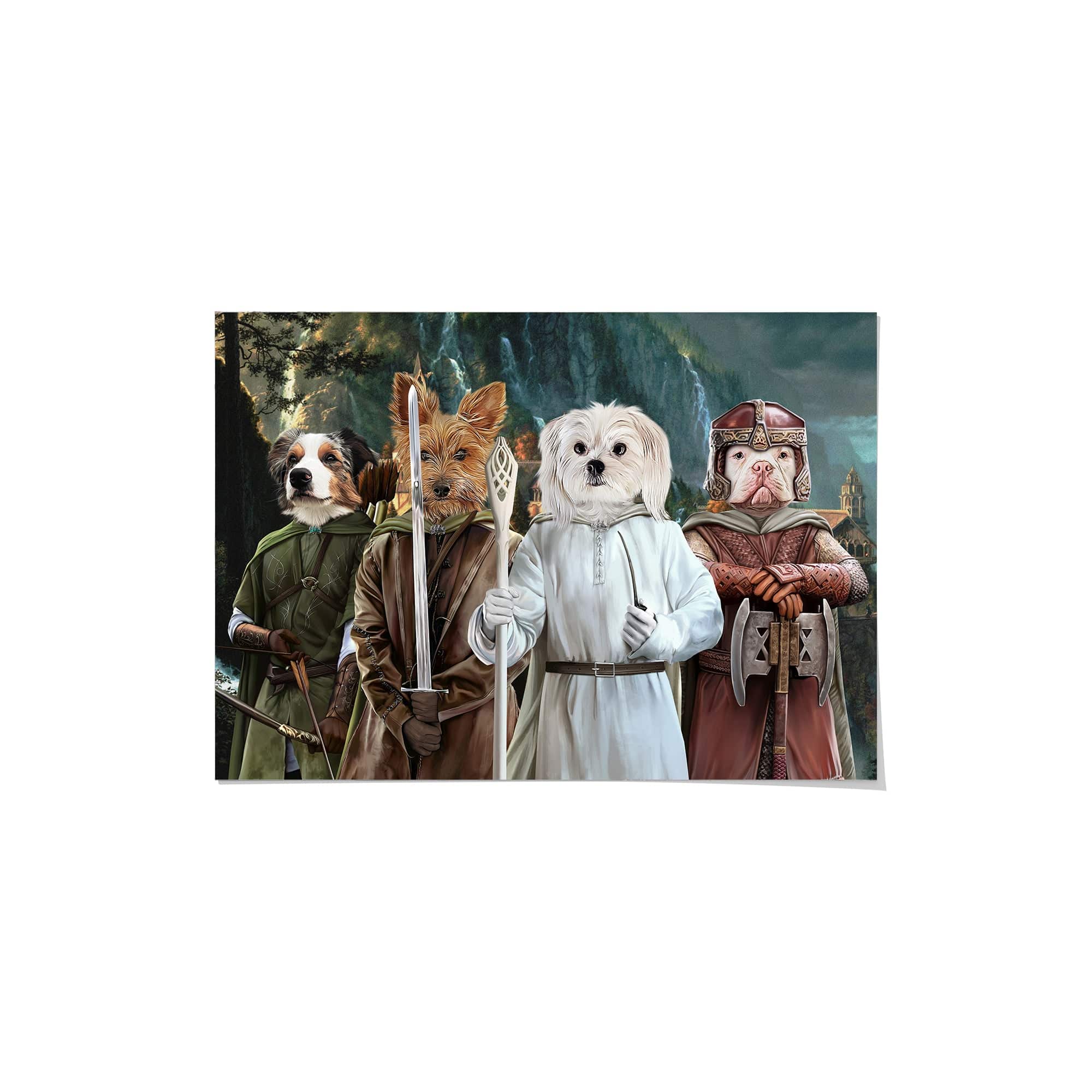 "Crown and Paw - Poster The Four Pawtectors - Custom Pet Poster 8.3"" x 11.7"" / Background 3"