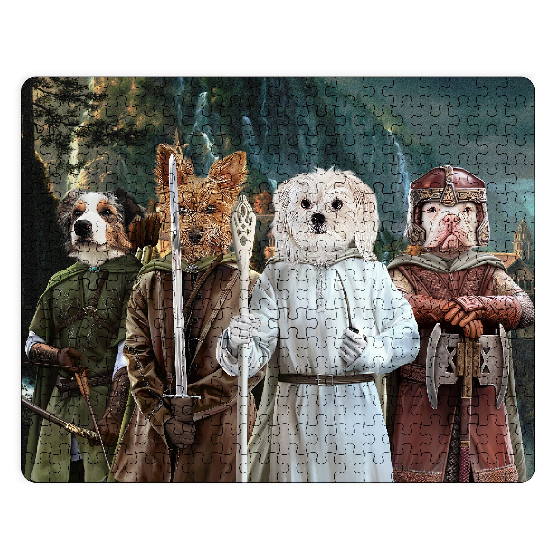 "Crown and Paw - Puzzle The Four Pawtectors - Custom Puzzle 11"" x 14"" / Background 3"