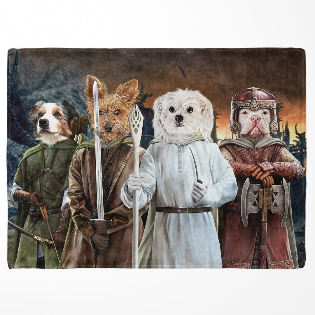 "Crown and Paw - Blanket The Four Pawtectors - Custom Pet Blanket 30"" x 40"" / Background 4"