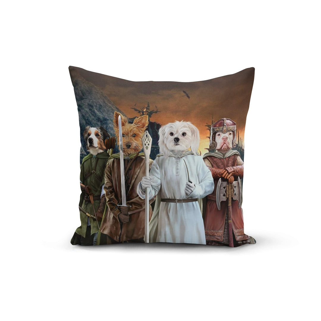 "Crown and Paw - Throw Pillow The Four Pawtectors - Custom Throw Pillow 14"" x 14"" / Background 4"