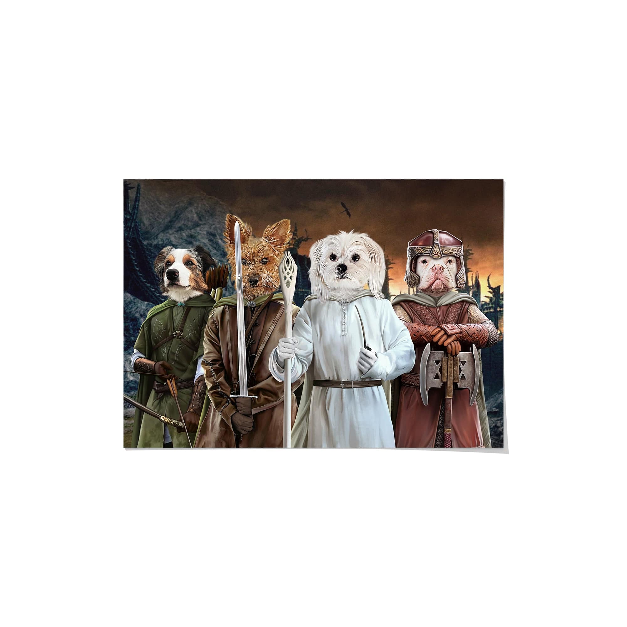 "Crown and Paw - Poster The Four Pawtectors - Custom Pet Poster 8.3"" x 11.7"" / Background 4"