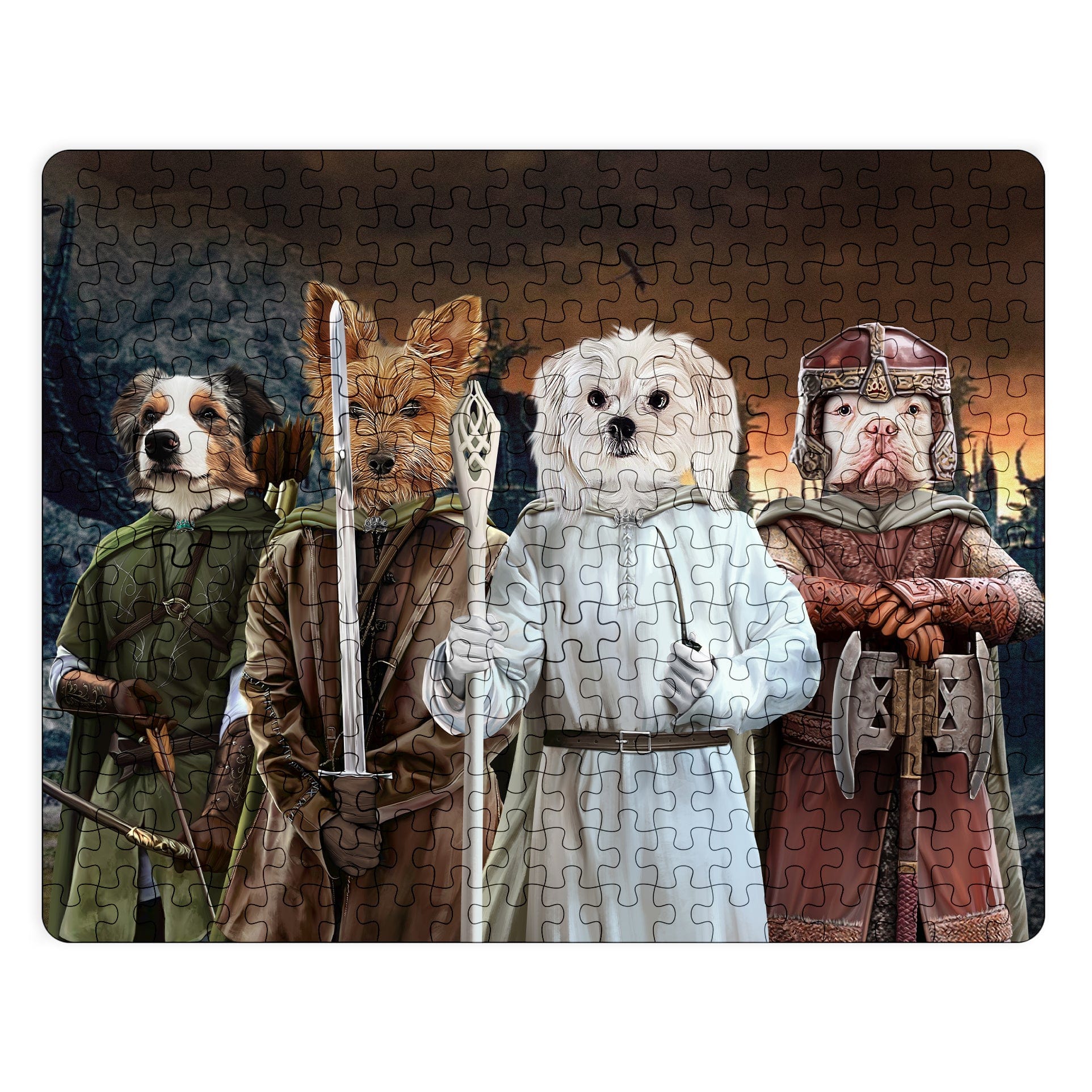 "Crown and Paw - Puzzle The Four Pawtectors - Custom Puzzle 11"" x 14"" / Background 4"