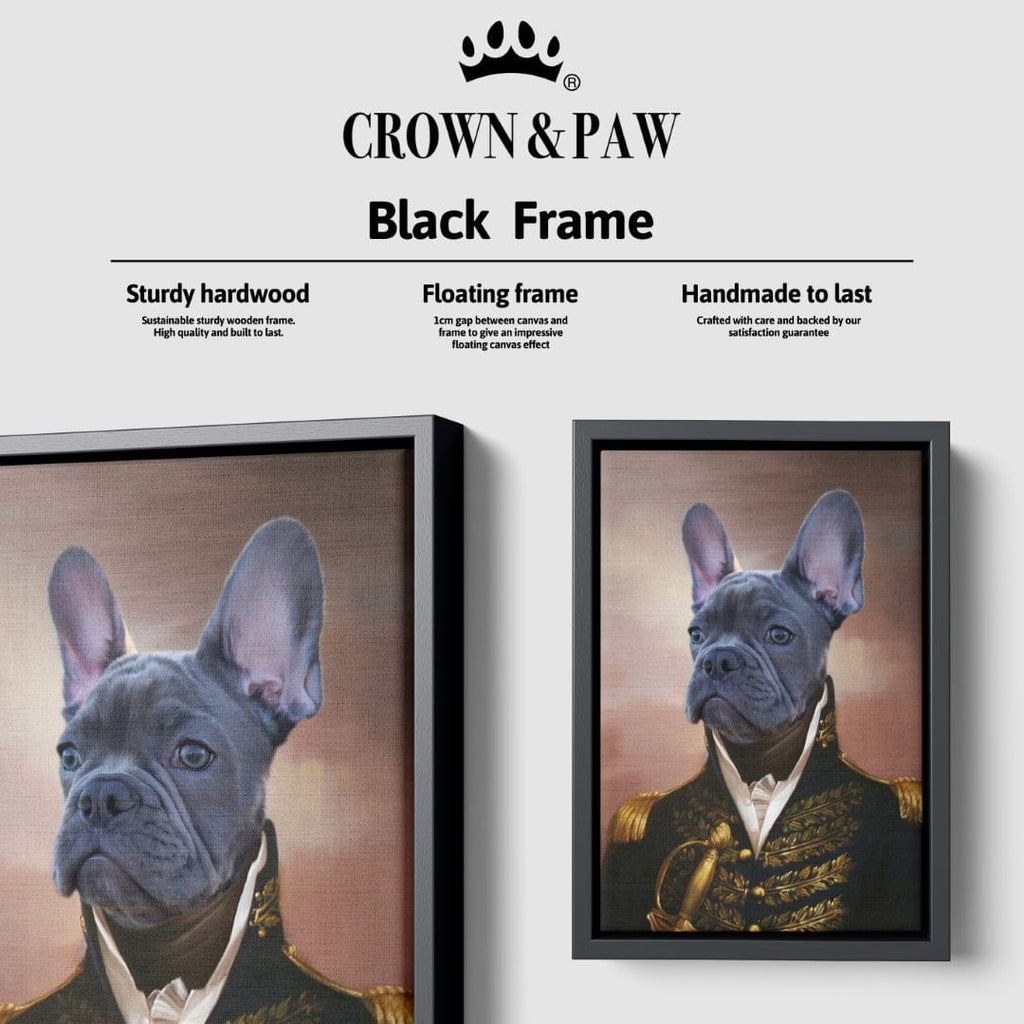 "Crown and Paw - Canvas The General - Custom Pet Canvas 8"" x 10"" / Black"