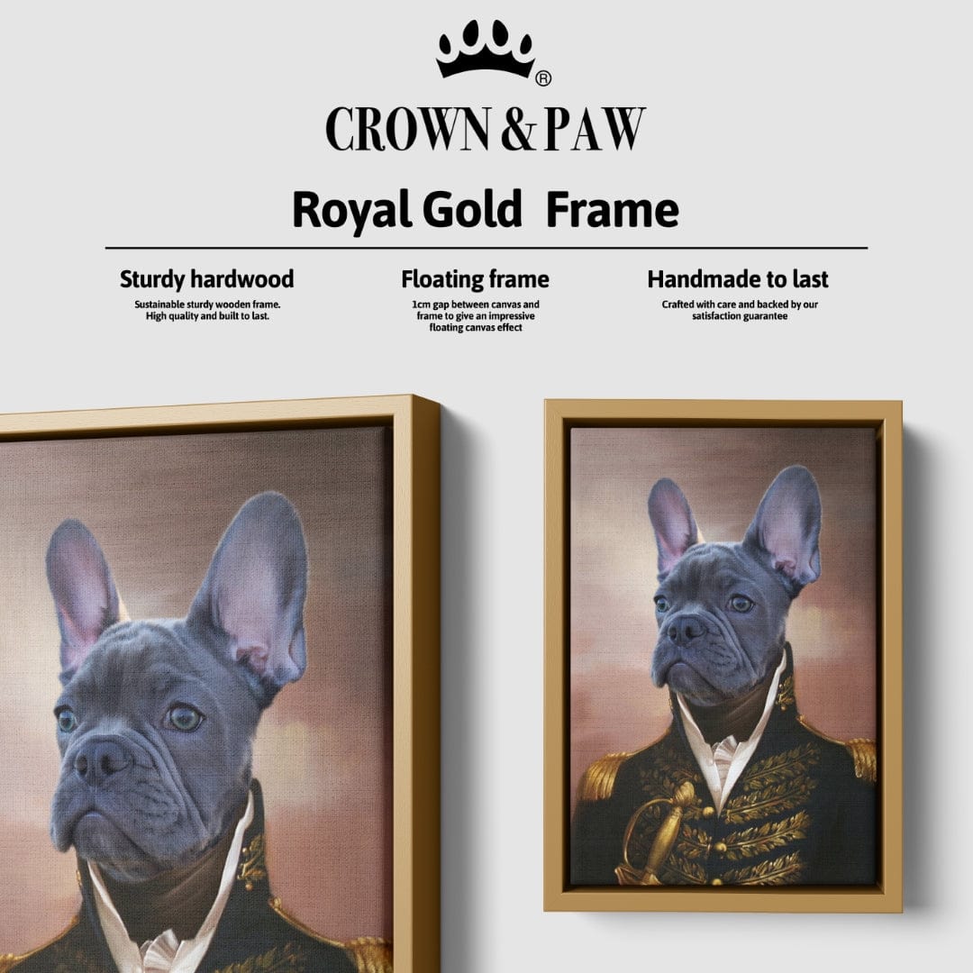 "Crown and Paw - Canvas The General - Custom Pet Canvas 8"" x 10"" / Gold"