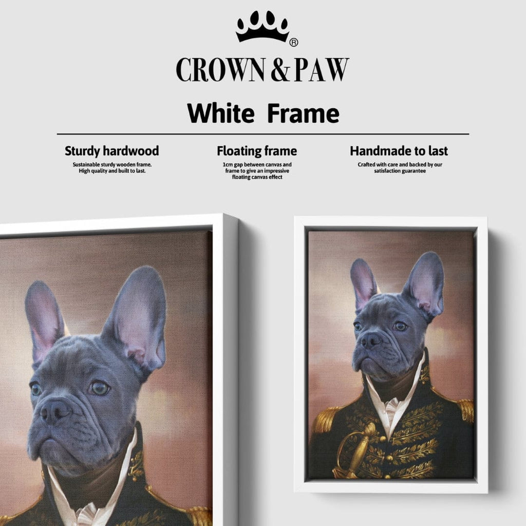 "Crown and Paw - Canvas The General - Custom Pet Canvas 8"" x 10"" / White"
