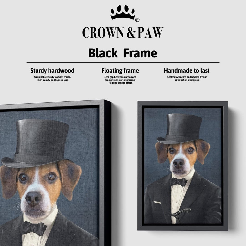"Crown and Paw - Canvas The Gentleman - Custom Pet Canvas 8"" x 10"" / Black"