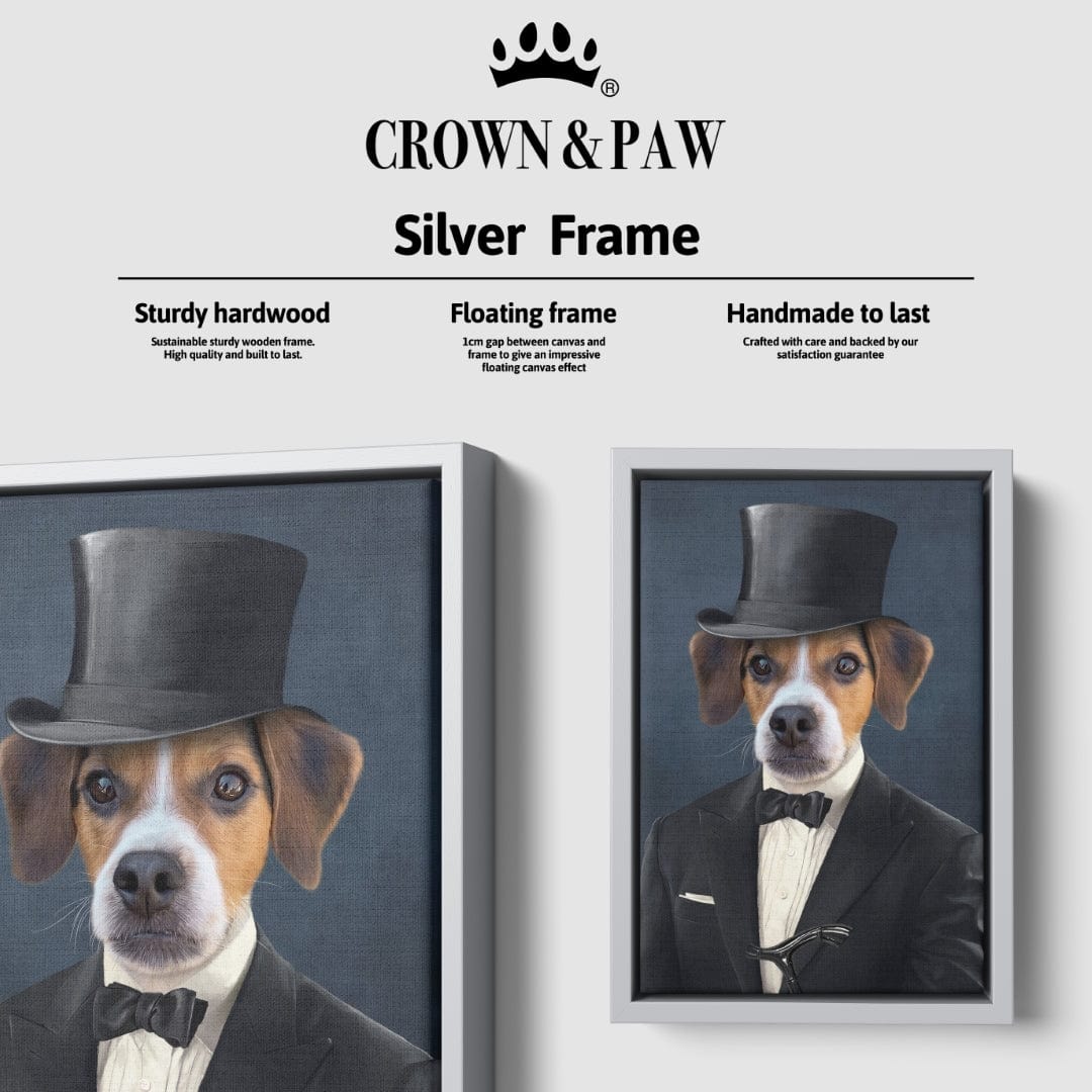 "Crown and Paw - Canvas The Gentleman - Custom Pet Canvas 8"" x 10"" / Silver"