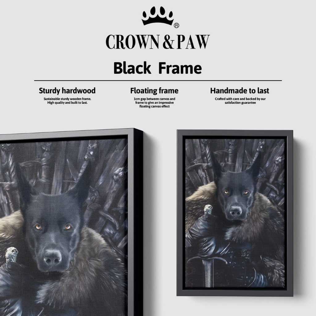 "Crown and Paw - Canvas The King in the North - Custom Pet Canvas 8"" x 10"" / Black"