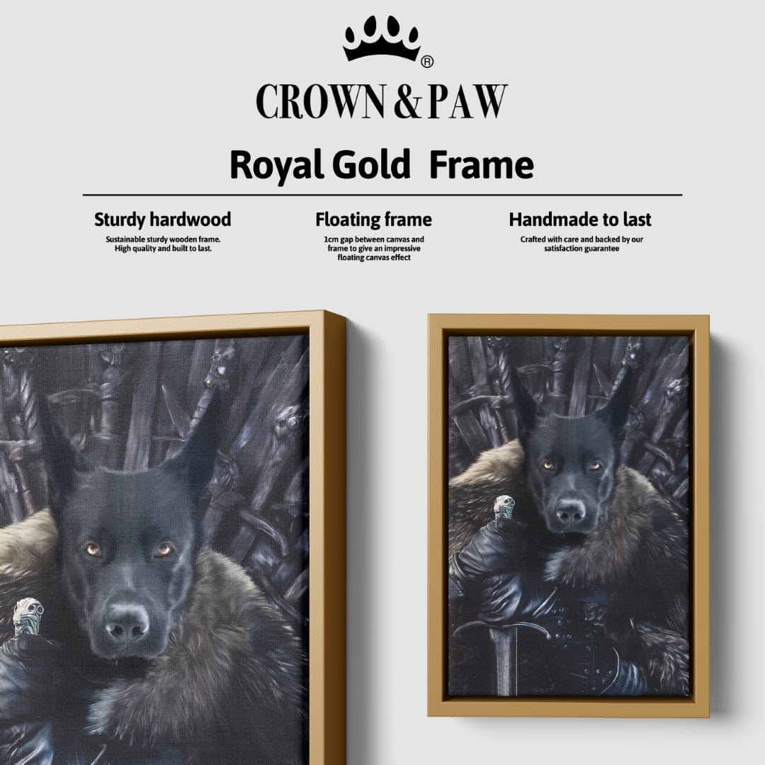 "Crown and Paw - Canvas The King in the North - Custom Pet Canvas 8"" x 10"" / Gold"