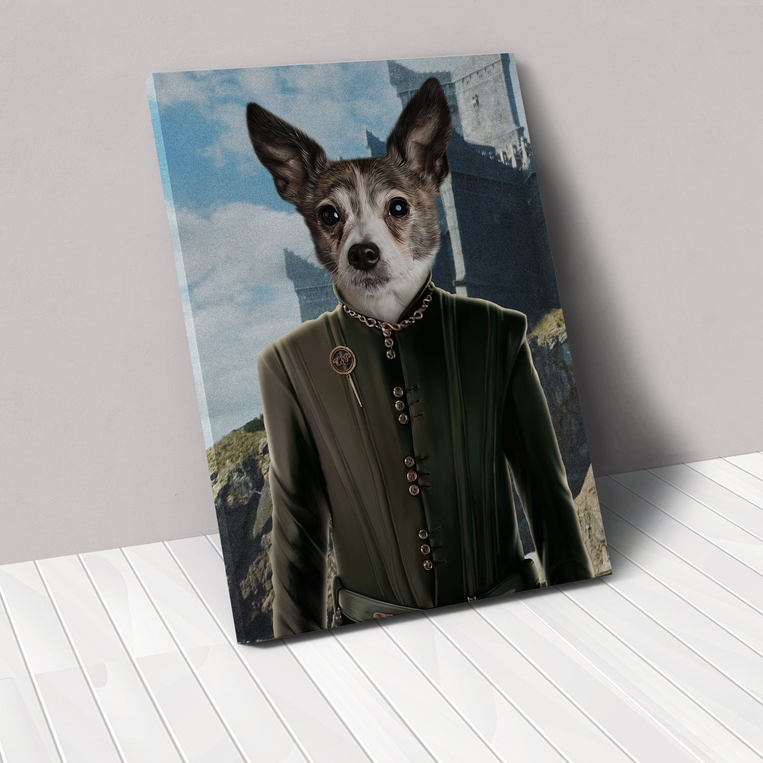 "Crown and Paw - Canvas The King's Informer - Custom Pet Canvas 8"" x 10"" / Castle 2"