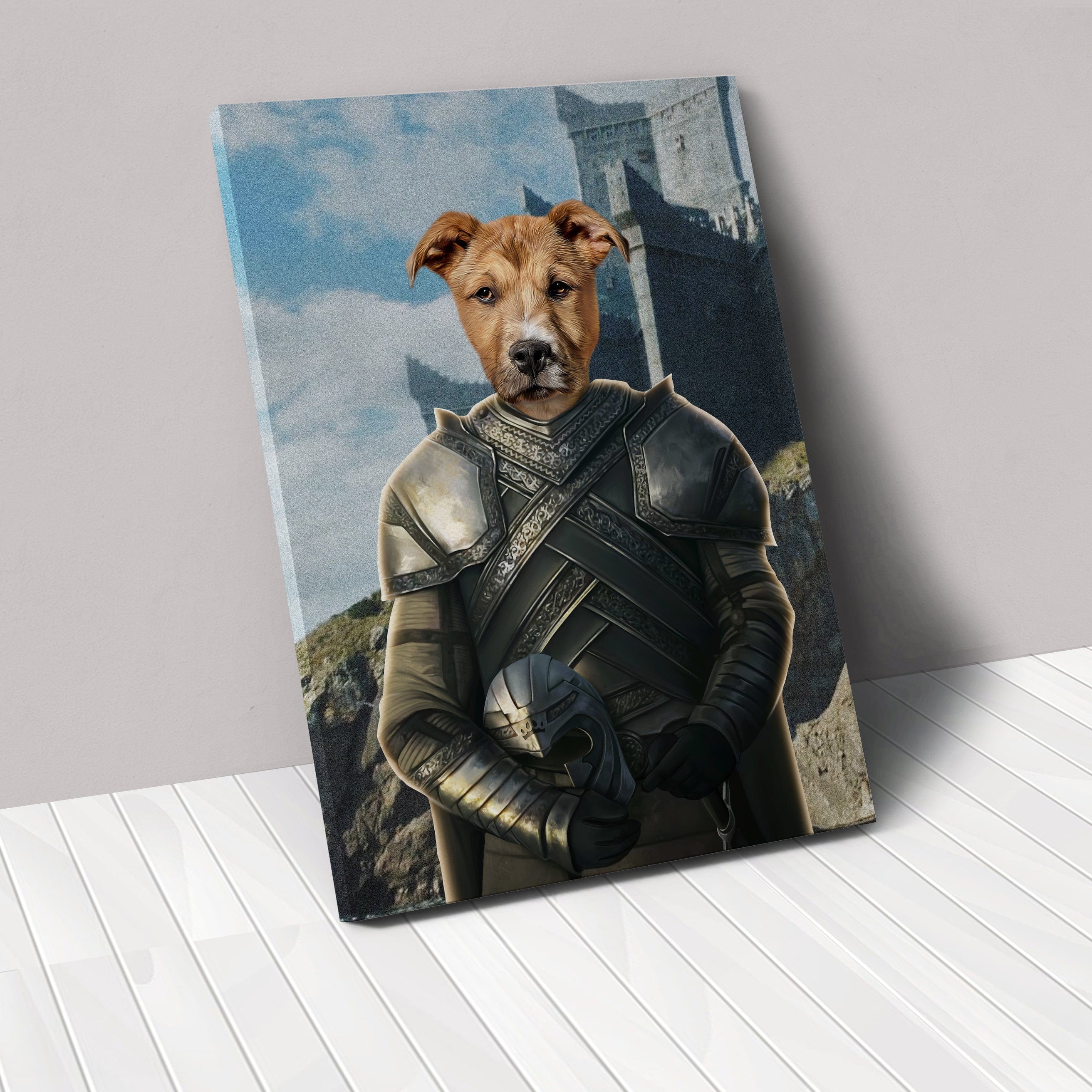 "Crown and Paw - Canvas The Kingmaker - Custom Pet Canvas 8"" x 10"" / Castle 2"