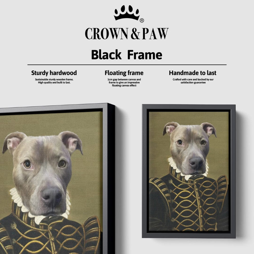 "Crown and Paw - Canvas The Noble - Custom Pet Canvas 8"" x 10"" / Black"