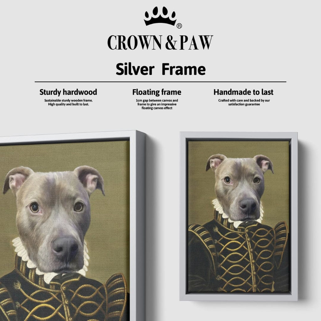 "Crown and Paw - Canvas The Noble - Custom Pet Canvas 8"" x 10"" / Silver"