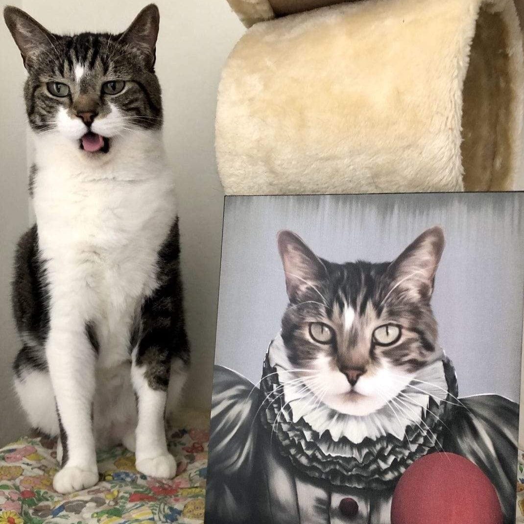 Custom Crown and Paw Halloween Pet Portrait