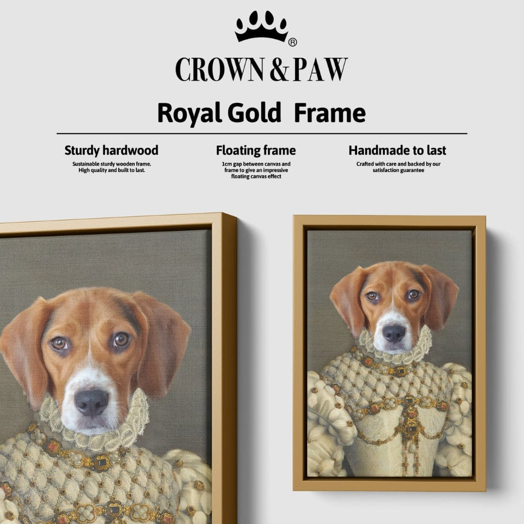 "Crown and Paw - Canvas The Princess - Custom Pet Canvas 8"" x 10"" / Gold"