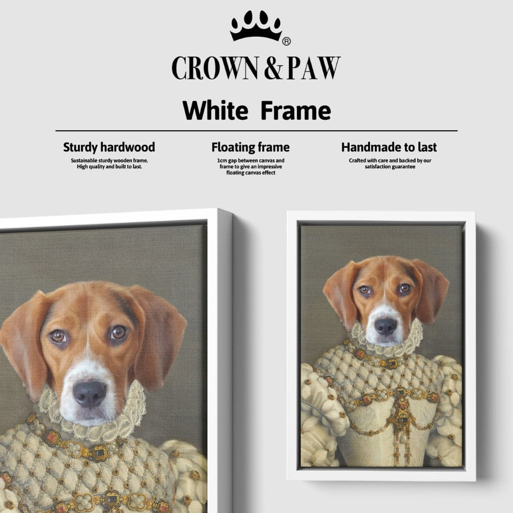 "Crown and Paw - Canvas The Princess - Custom Pet Canvas 8"" x 10"" / White"
