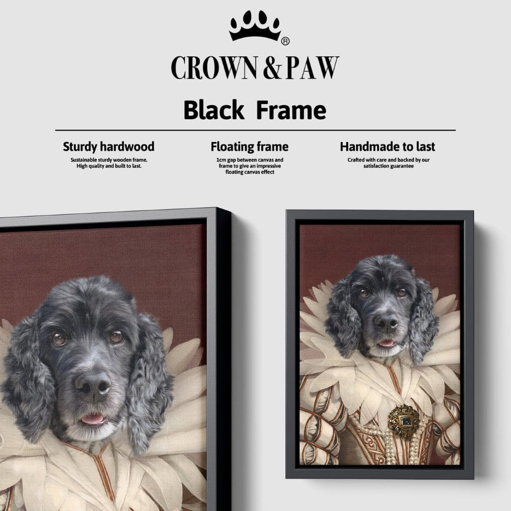 "Crown and Paw - Canvas The Queen - Custom Pet Canvas 8"" x 10"" / Black"