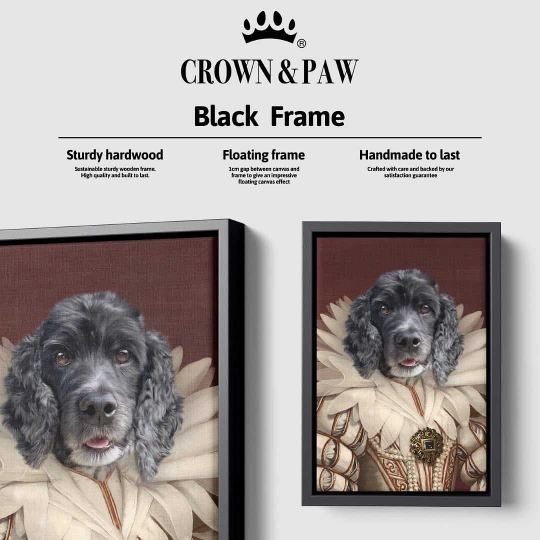"Crown and Paw - Canvas The Queen - Custom Pet Canvas 8"" x 10"" / Black"