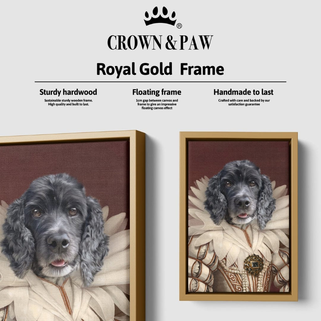 "Crown and Paw - Canvas The Queen - Custom Pet Canvas 8"" x 10"" / Gold"