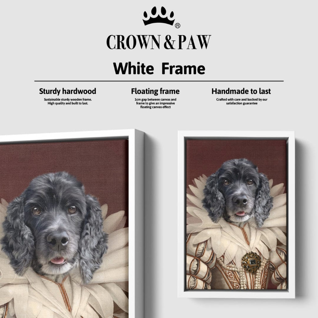 "Crown and Paw - Canvas The Queen - Custom Pet Canvas 8"" x 10"" / White"