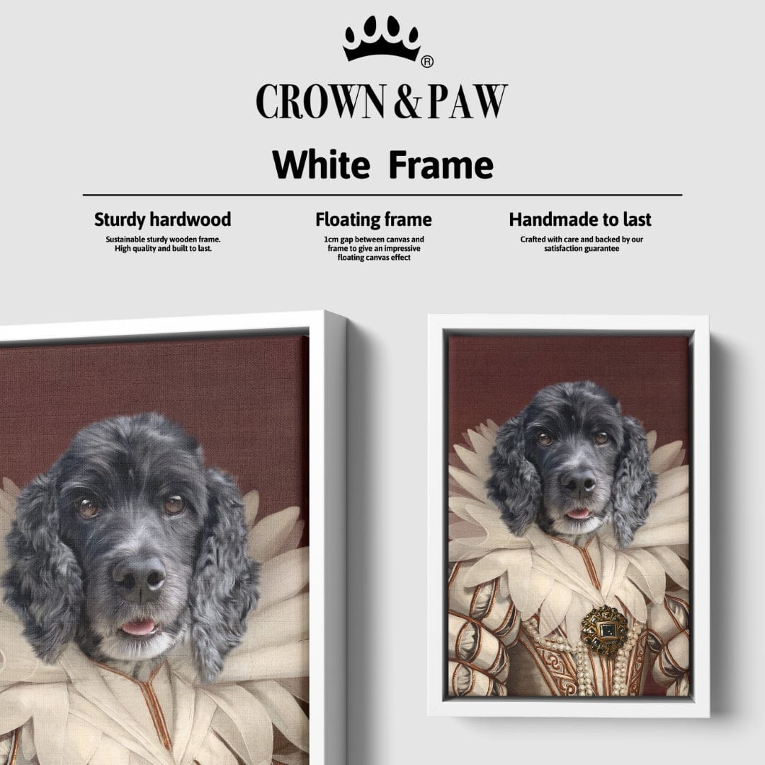 "Crown and Paw - Canvas The Queen - Custom Pet Canvas 8"" x 10"" / White"