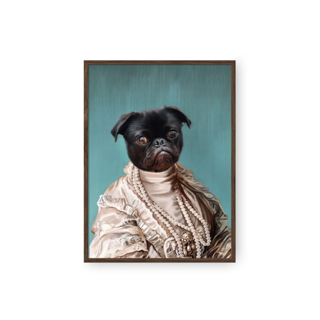 "Crown and Paw - Poster The Queen Regent - Custom Pet Poster 8.3"" x 11.7"" / Walnut"