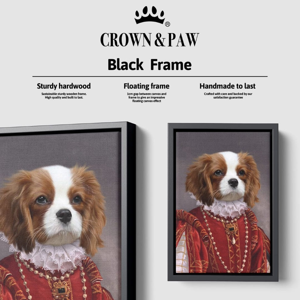 "Crown and Paw - Canvas The Queen of Roses - Custom Pet Canvas 8"" x 10"" / Black"