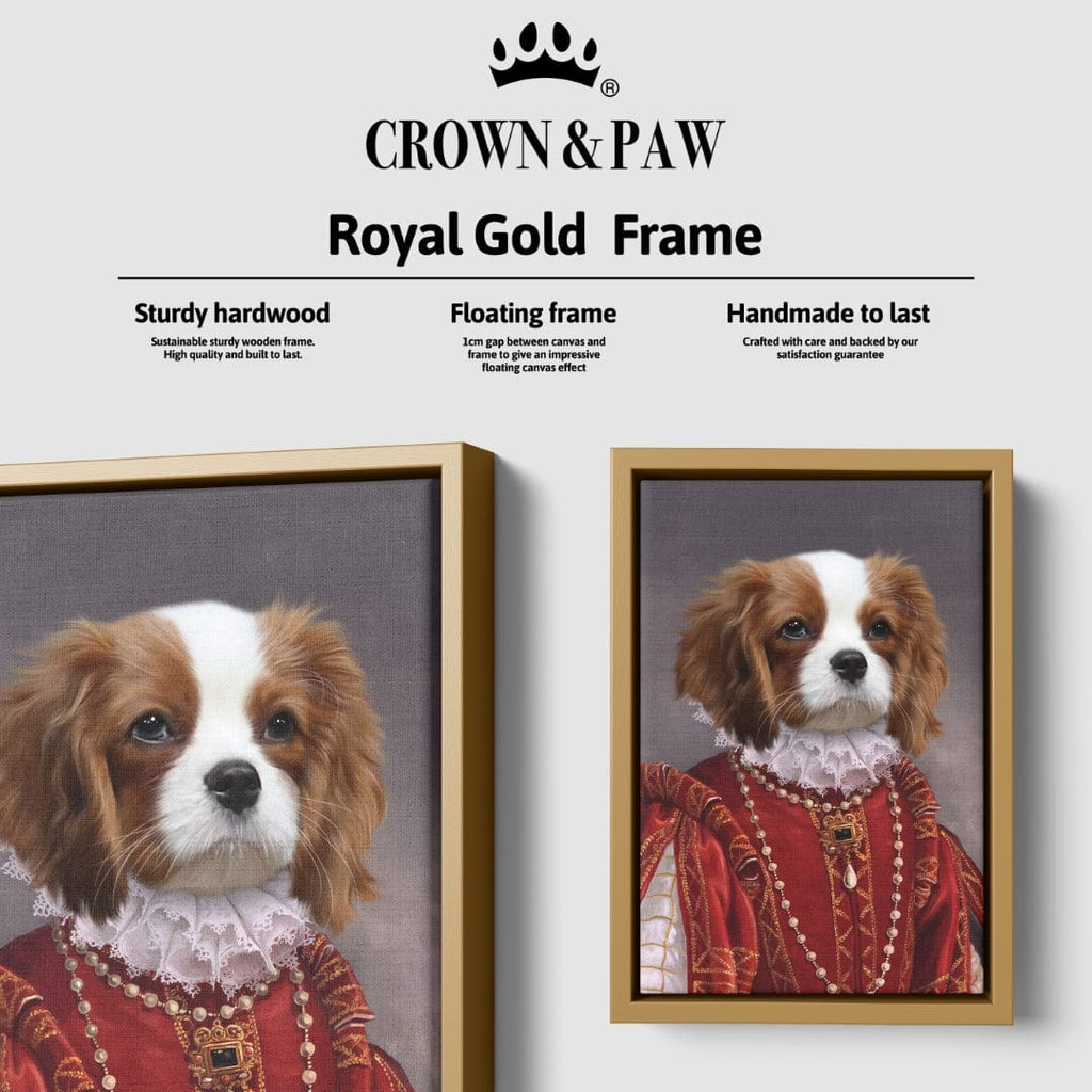 "Crown and Paw - Canvas The Queen of Roses - Custom Pet Canvas 8"" x 10"" / Gold"