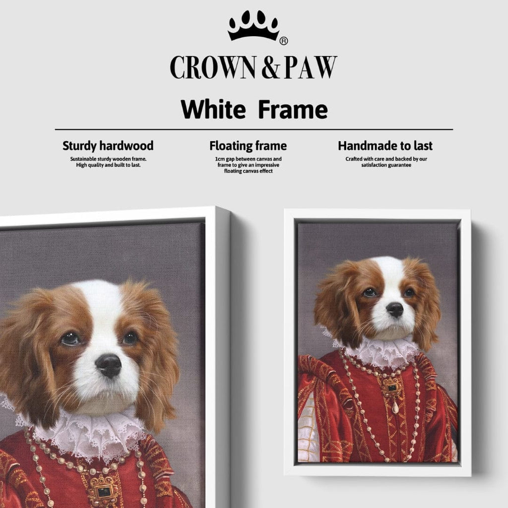 "Crown and Paw - Canvas The Queen of Roses - Custom Pet Canvas 8"" x 10"" / White"
