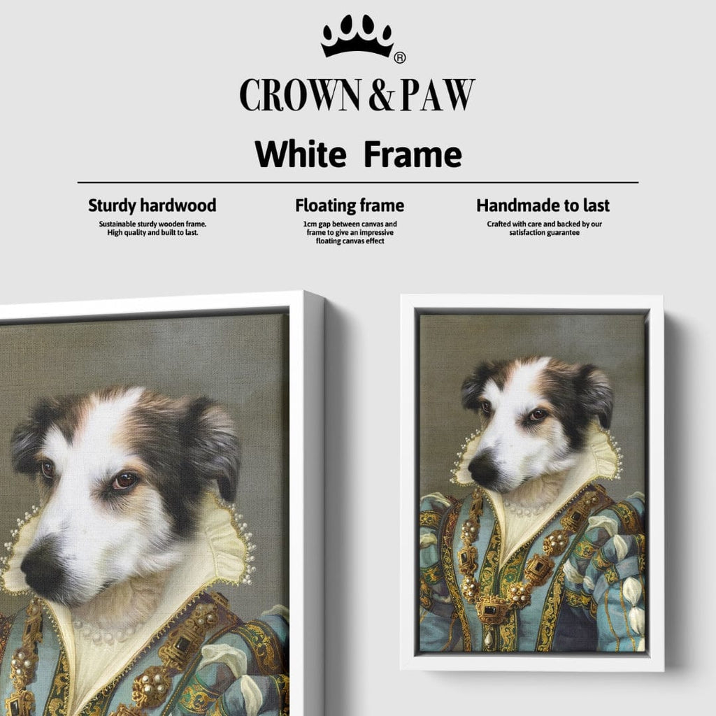 "Crown and Paw - Canvas The Sapphire Queen - Custom Pet Canvas 8"" x 10"" / White"
