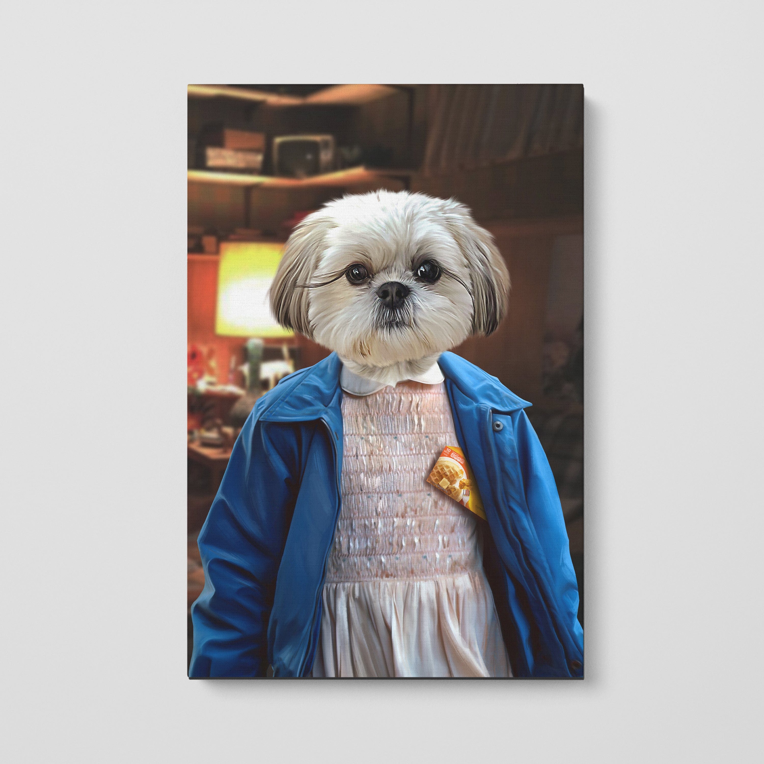 "Crown and Paw - Canvas The Strange Girl - Custom Pet Canvas 8"" x 10"" / Basement"