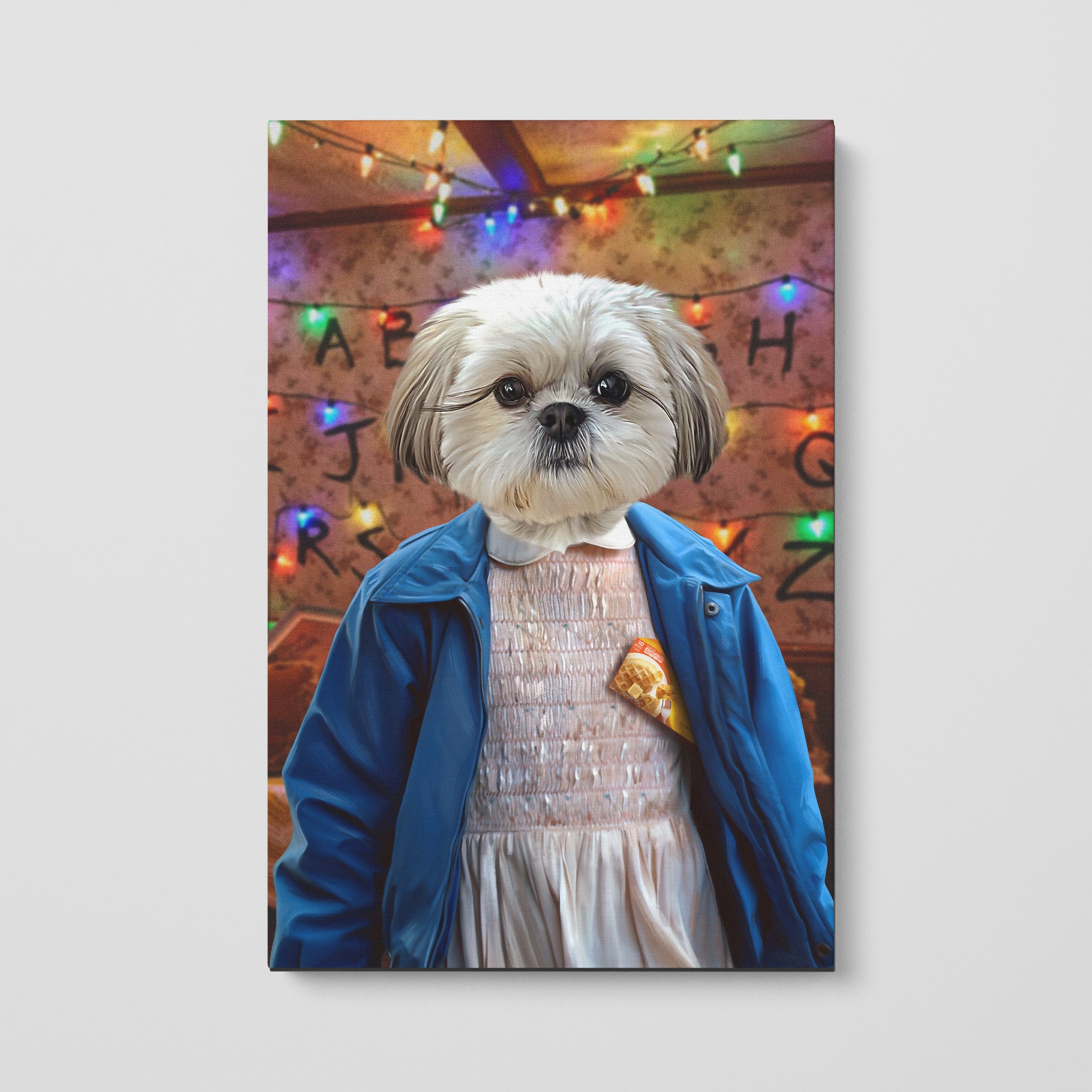 "Crown and Paw - Canvas The Strange Girl - Custom Pet Canvas 8"" x 10"" / Wall of Lights"