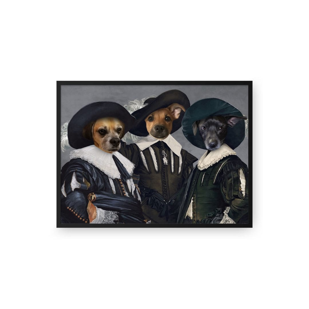 "Crown and Paw - Poster The Three Musketeers - Custom Pet Poster 8.3"" x 11.7"" / Black"