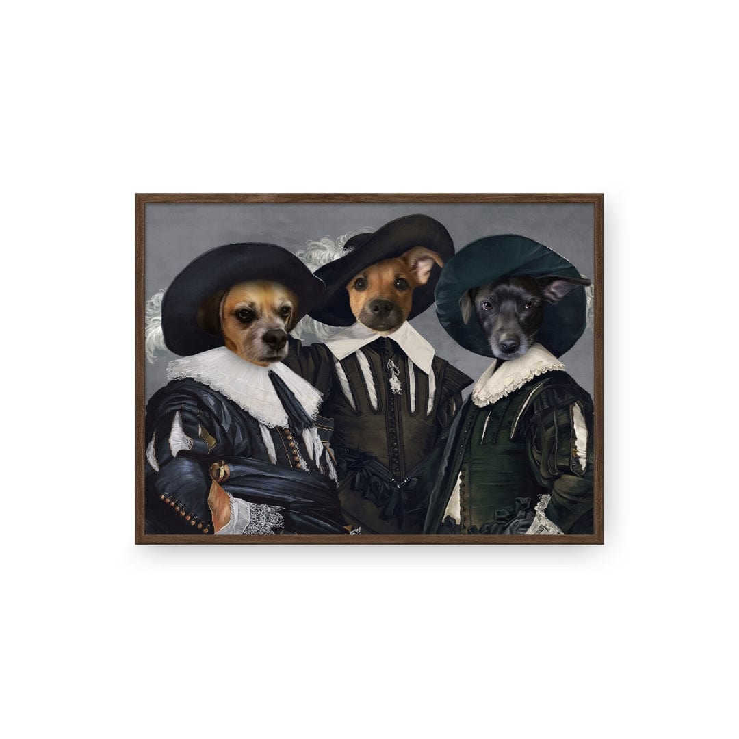 "Crown and Paw - Poster The Three Musketeers - Custom Pet Poster 8.3"" x 11.7"" / Walnut"