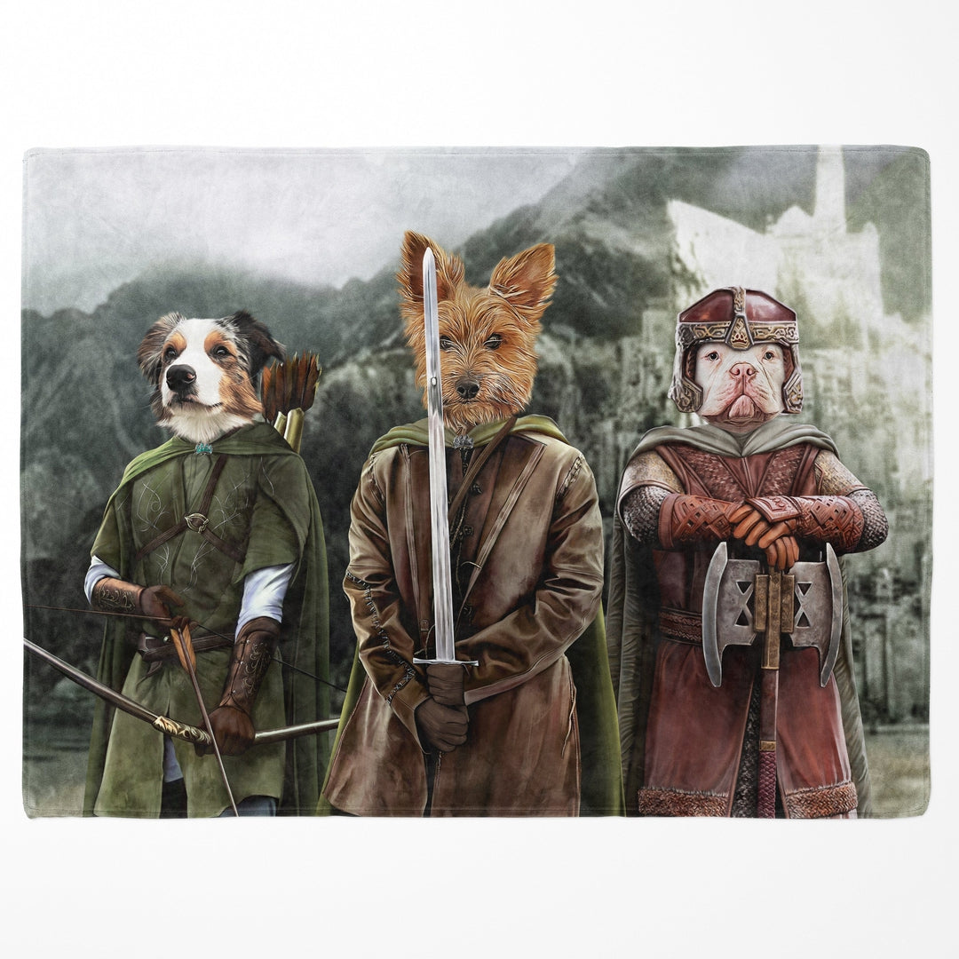 "Crown and Paw - Blanket The Three Pawtectors - Custom Pet Blanket 30"" x 40"" / Background 1"