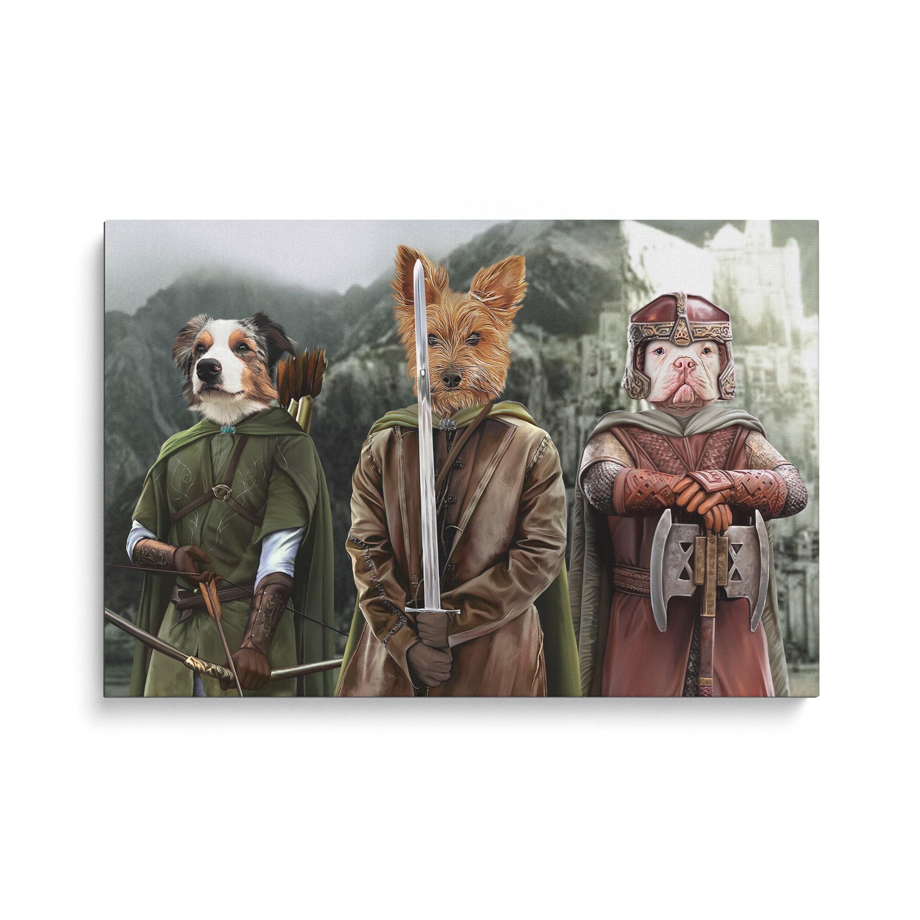 "Crown and Paw - Canvas The Three Pawtectors - Custom Pet Canvas 8"" x 10"" / Background 1"