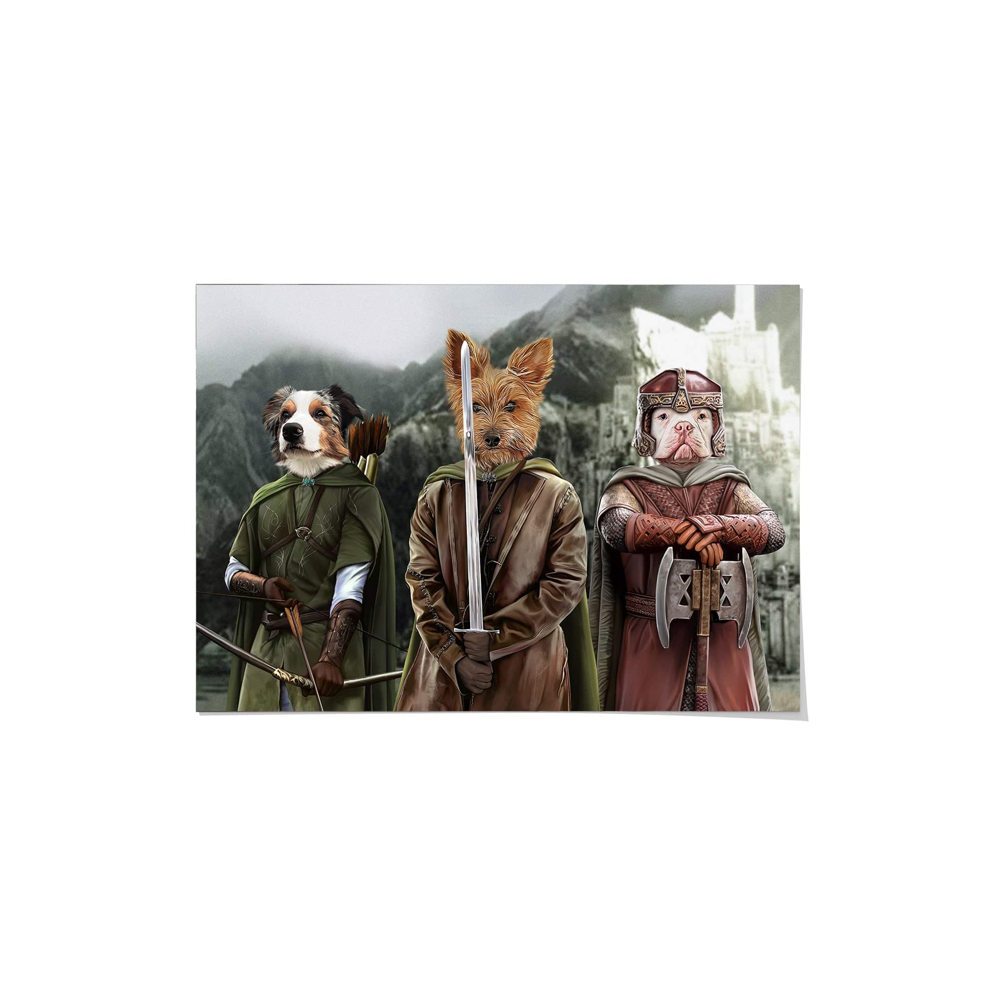 "Crown and Paw - Poster The Three Pawtectors - Custom Pet Poster 8.3"" x 11.7"" / Background 1"