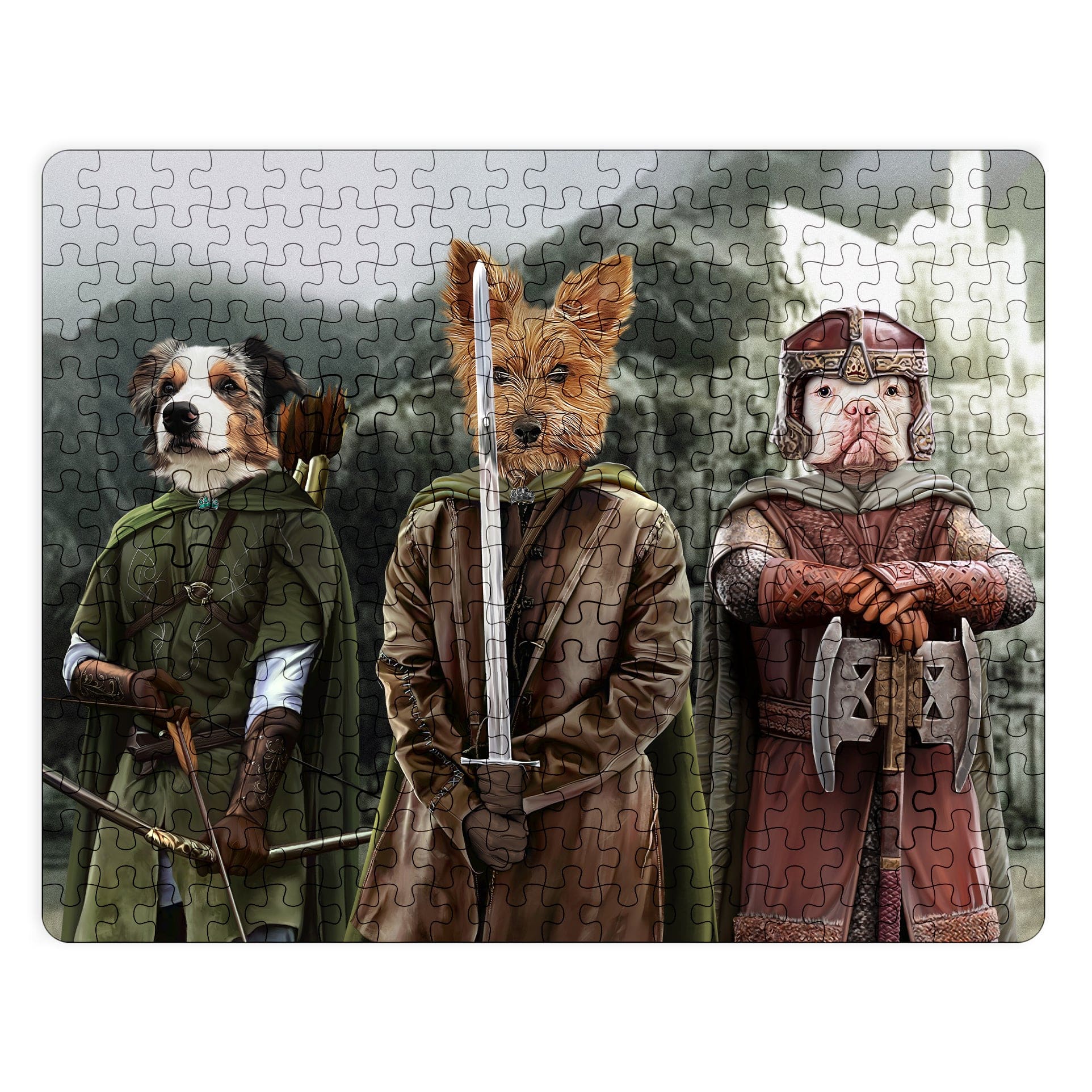 "Crown and Paw - Puzzle The Three Pawtectors - Custom Puzzle 11"" x 14"" / Background 1"