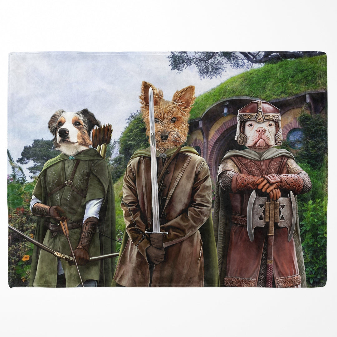 "Crown and Paw - Blanket The Three Pawtectors - Custom Pet Blanket 30"" x 40"" / Background 2"