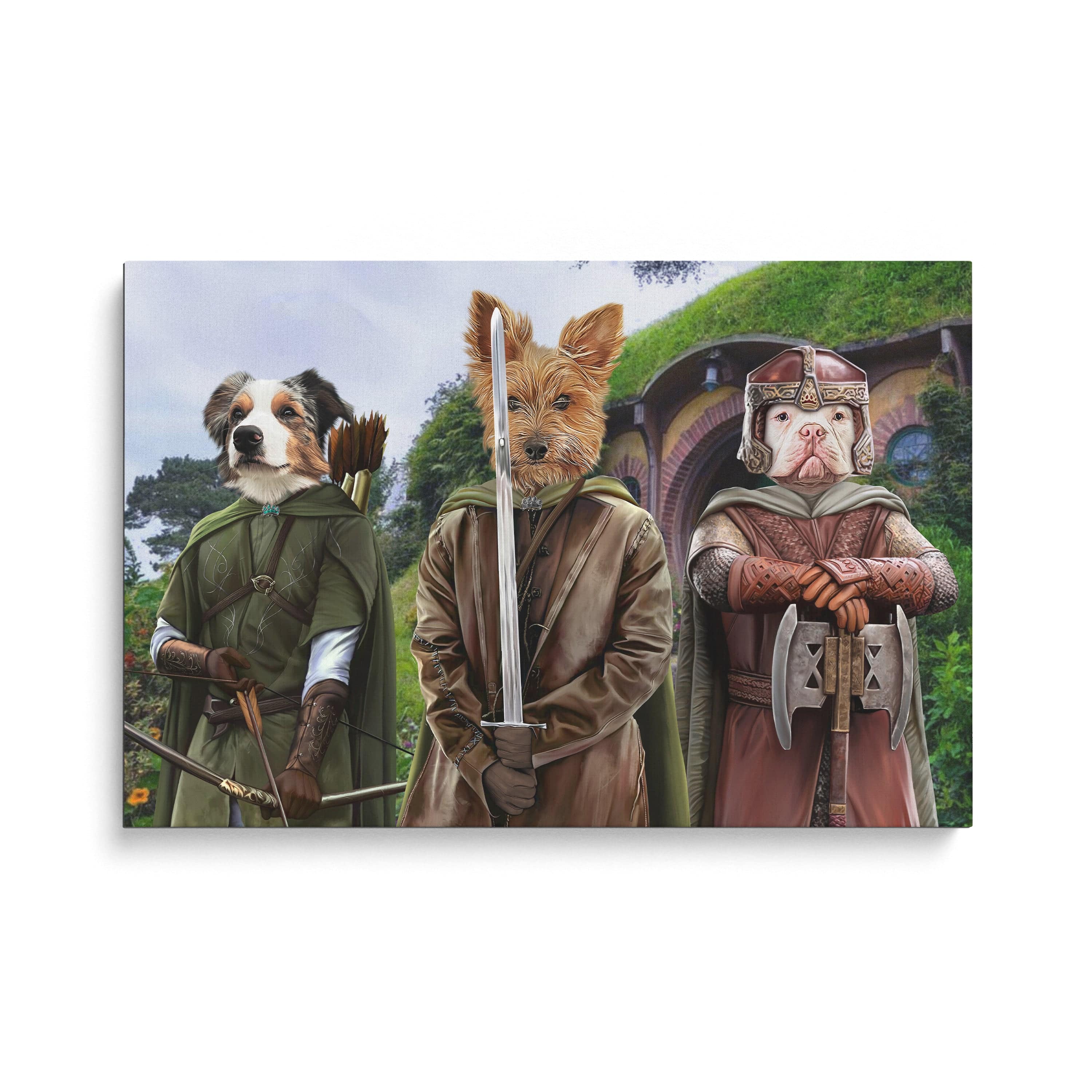 "Crown and Paw - Canvas The Three Pawtectors - Custom Pet Canvas 8"" x 10"" / Background 2"