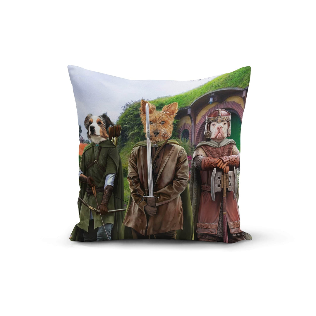 "Crown and Paw - Throw Pillow The Three Pawtectors - Custom Throw Pillow 14"" x 14"" / Background 2"