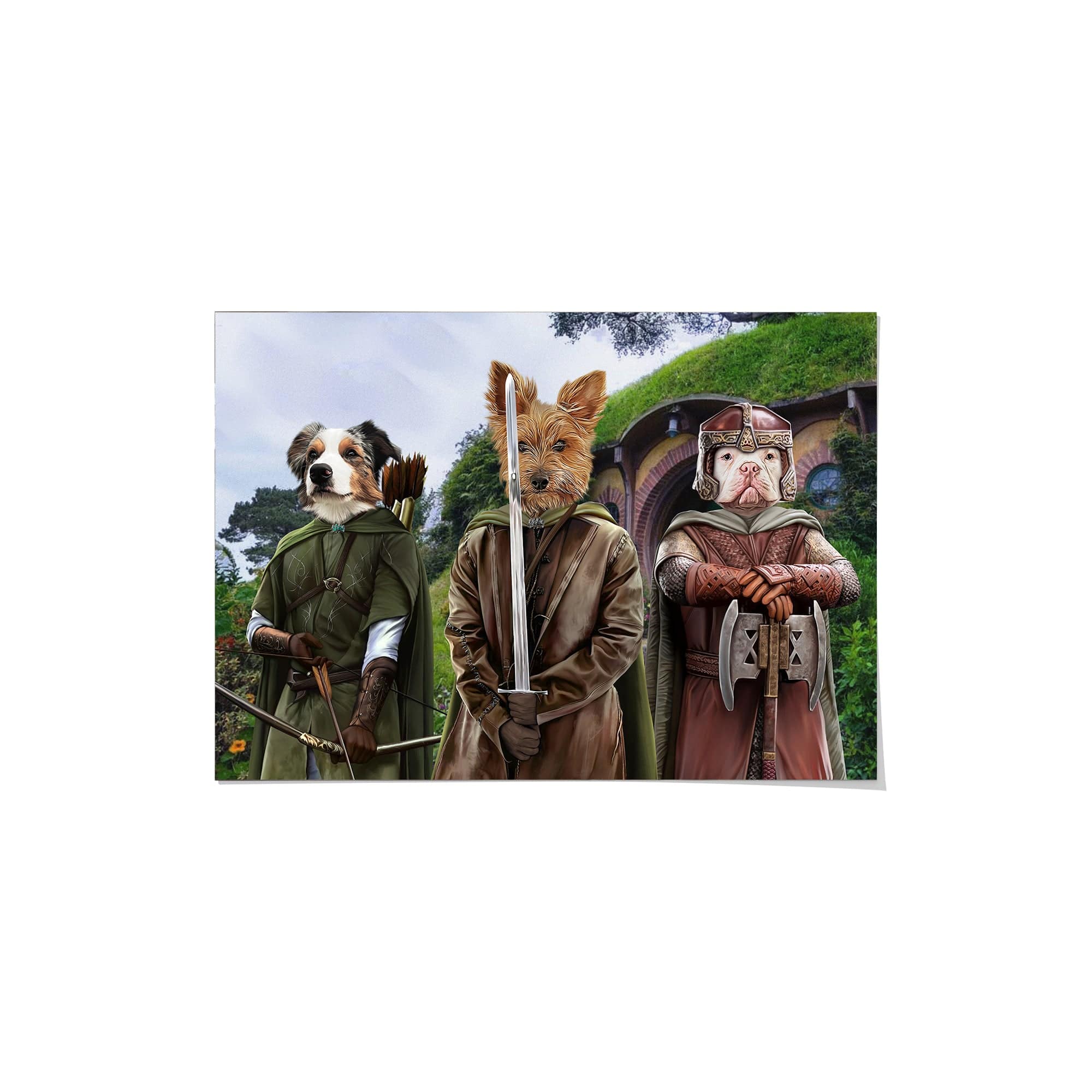 "Crown and Paw - Poster The Three Pawtectors - Custom Pet Poster 8.3"" x 11.7"" / Background 2"