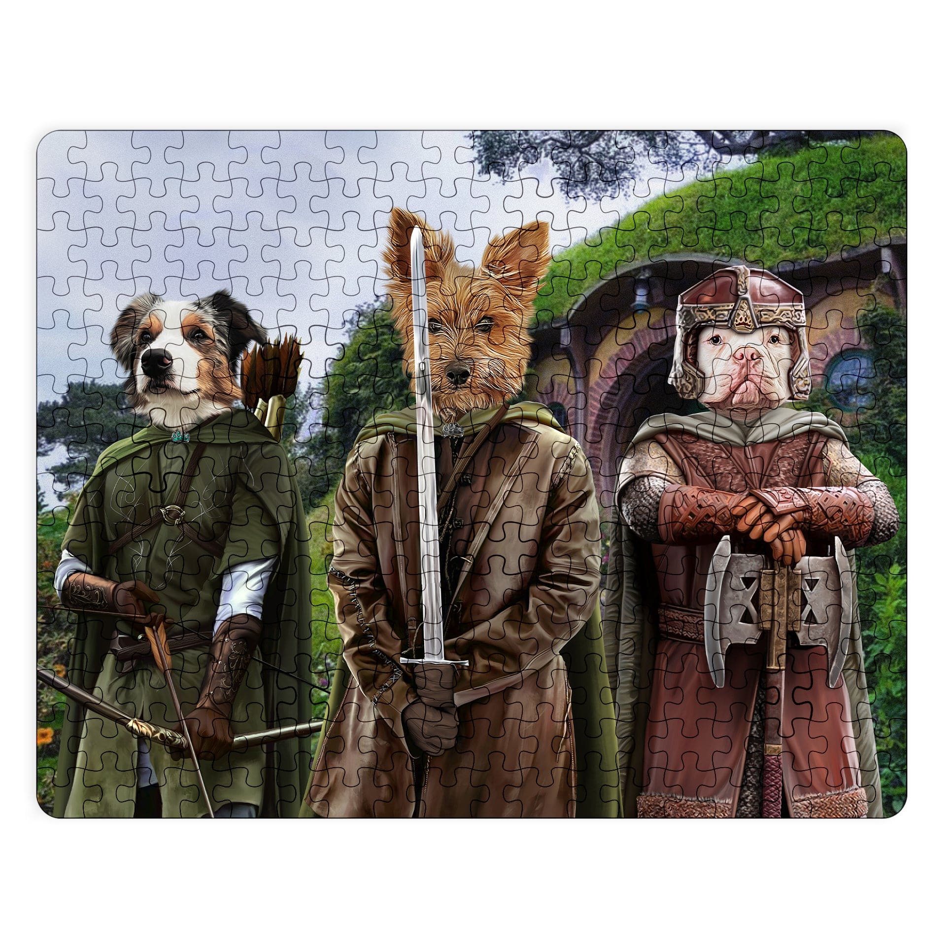 "Crown and Paw - Puzzle The Three Pawtectors - Custom Puzzle 11"" x 14"" / Background 2"