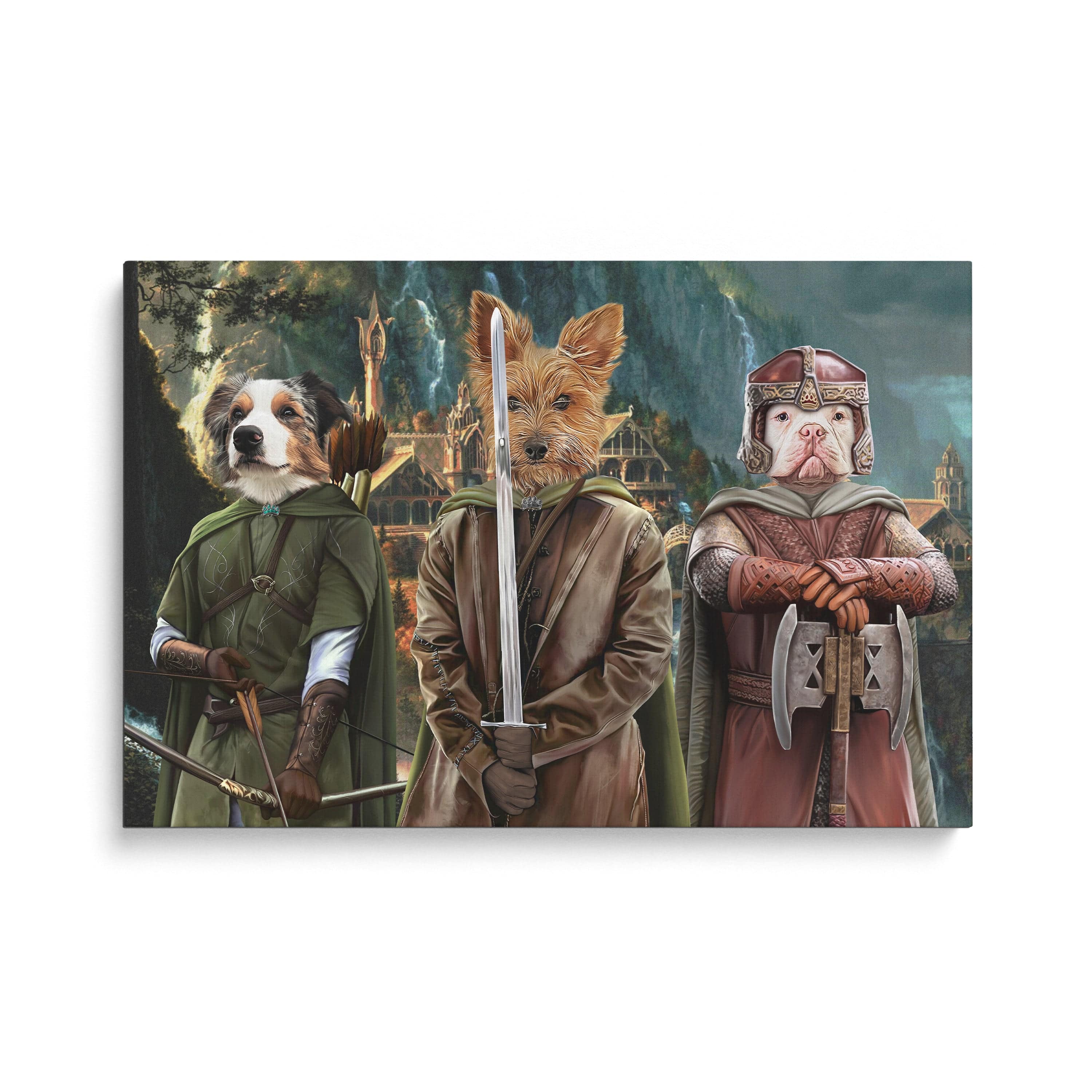 "Crown and Paw - Canvas The Three Pawtectors - Custom Pet Canvas 8"" x 10"" / Background 3"