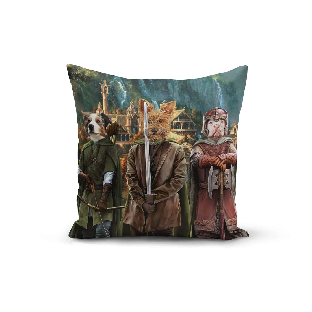 "Crown and Paw - Throw Pillow The Three Pawtectors - Custom Throw Pillow 14"" x 14"" / Background 3"